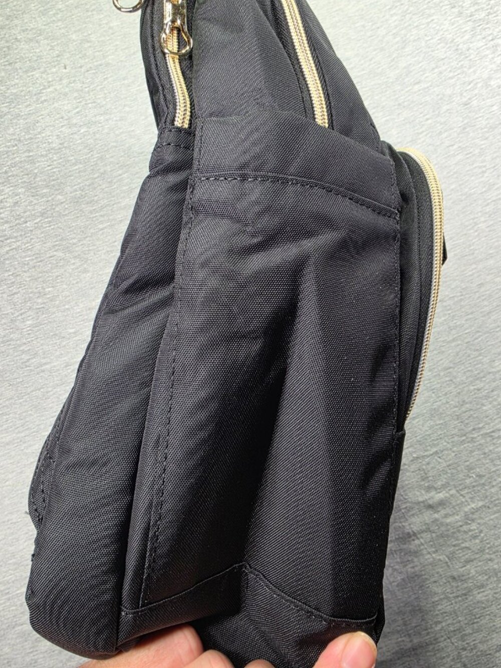 Kroser Women's Quilted Laptop Backpack Black Gold Hardware Travel Work Bag NWT - Picture 5 of 8